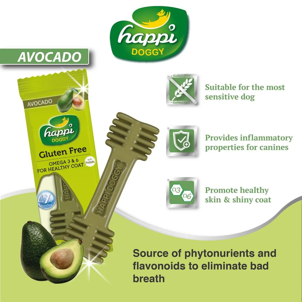 10 FOR $12: Happi Skippi (Doggy) Zest Avocado 4 Inch Dental Dog Chew 25g