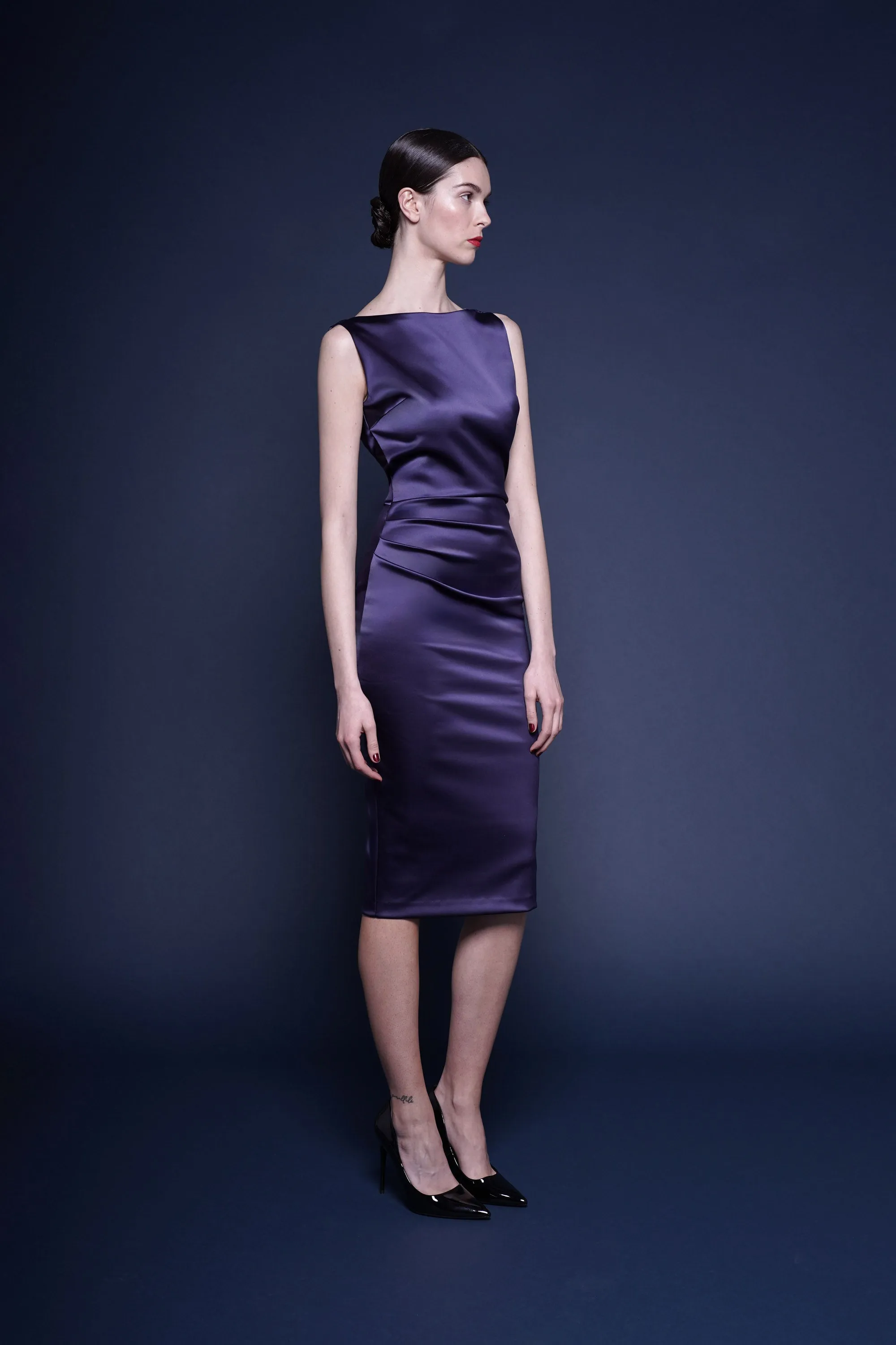 AJOUR SATIN DRESS