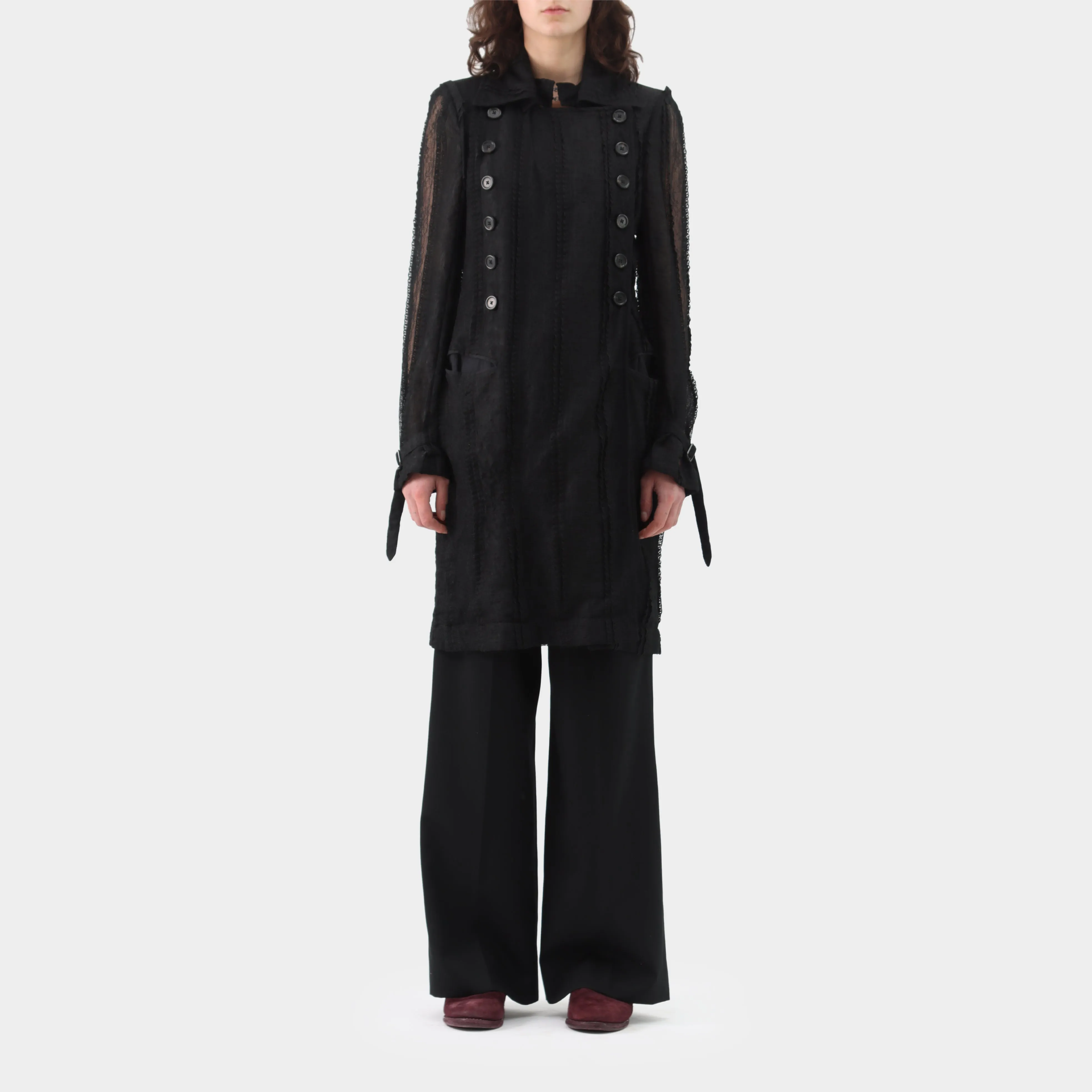 Ann Demeulemeester lace trench coat