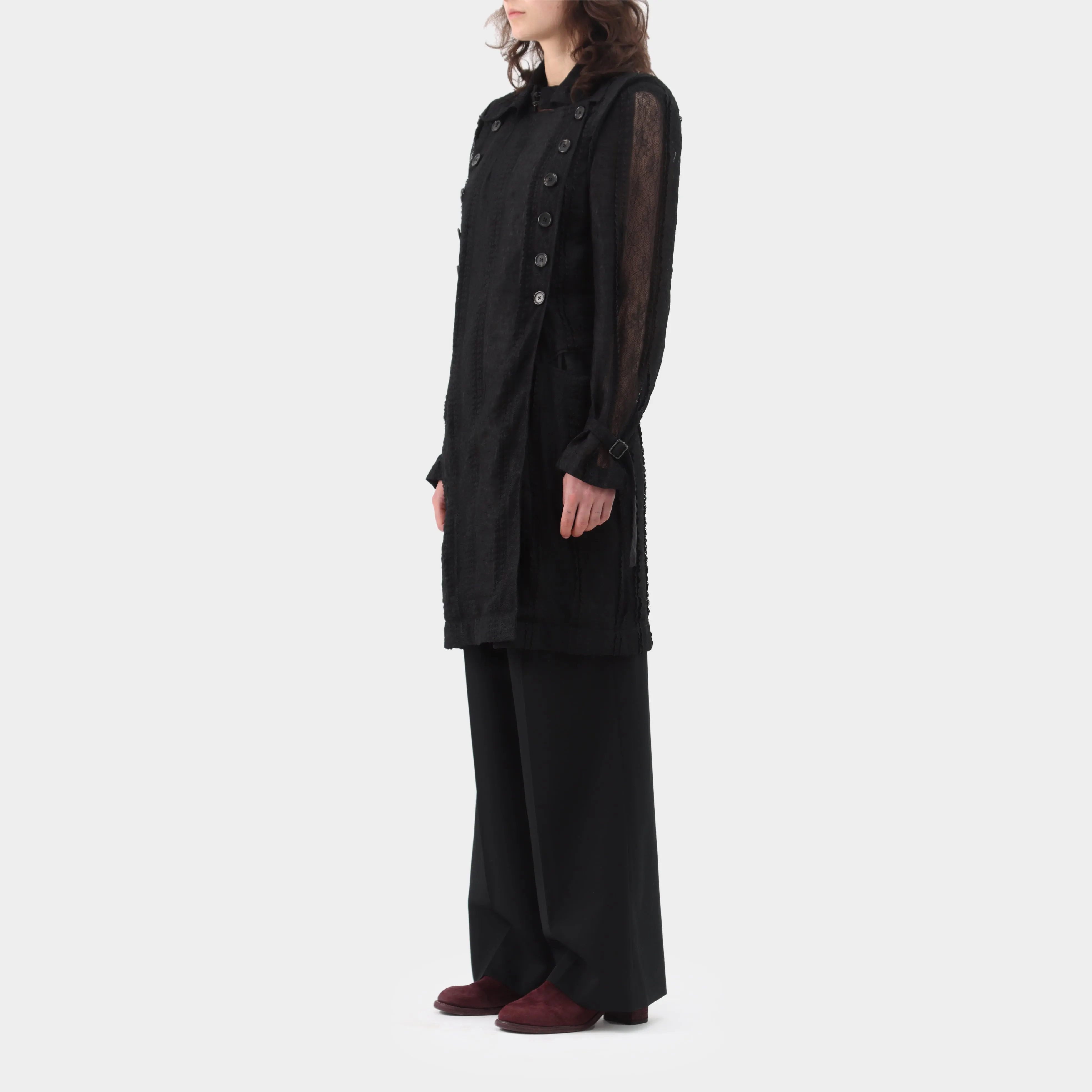 Ann Demeulemeester lace trench coat