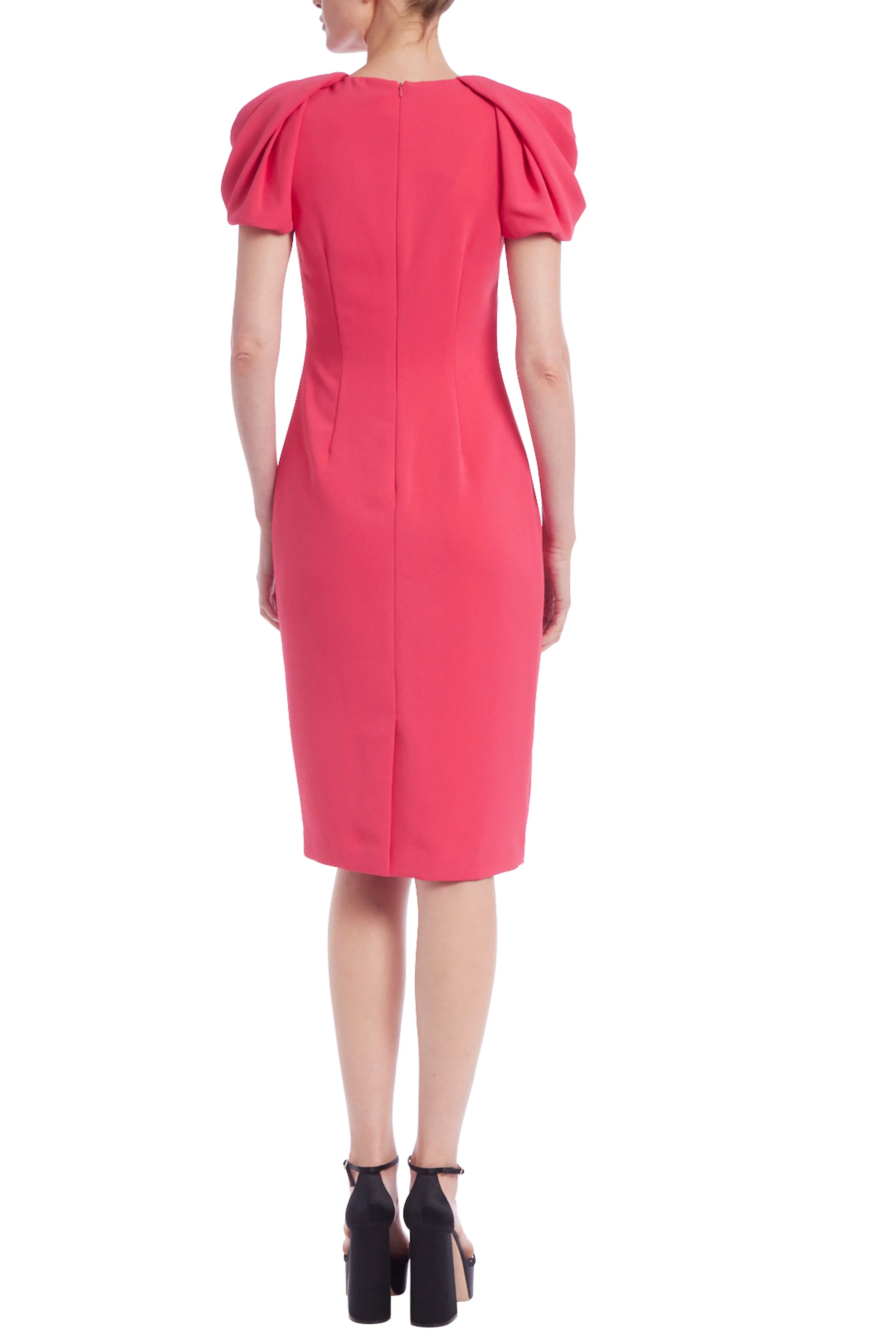 Badgley Mischka Draping Cap Sleeve Sheath Dress - Wholesale