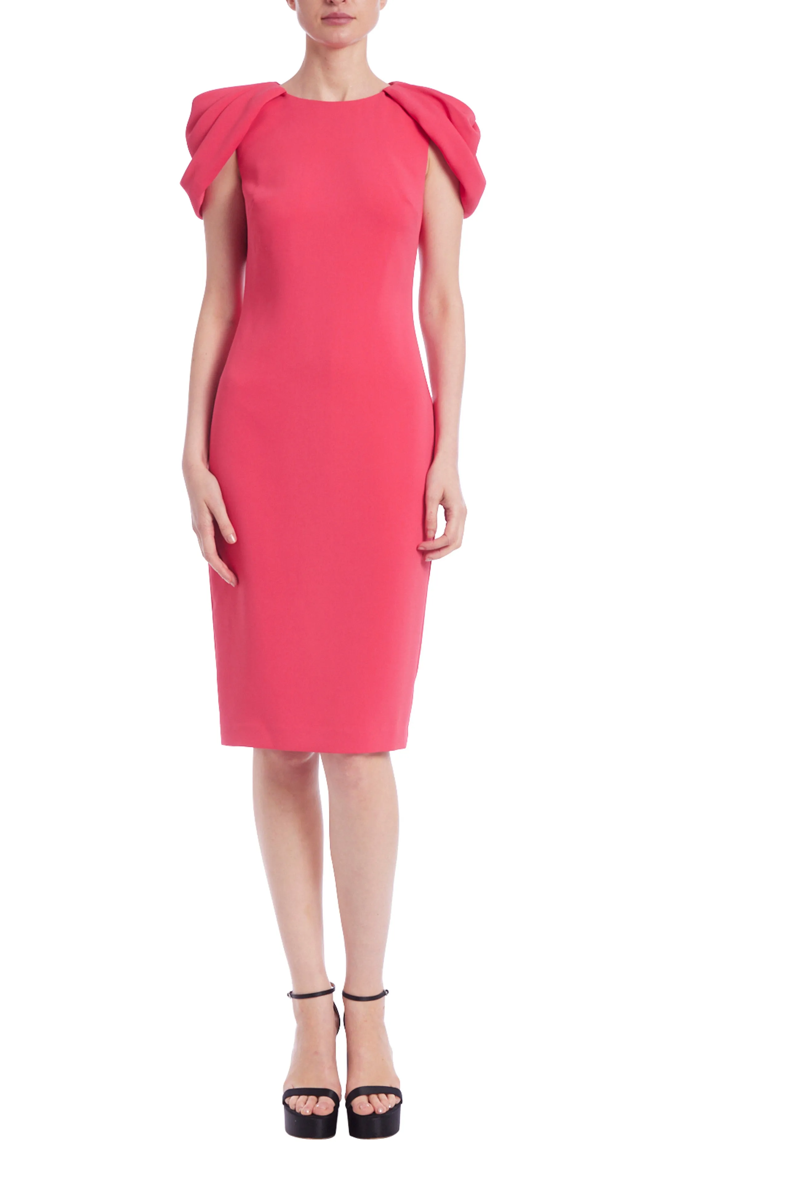 Badgley Mischka Draping Cap Sleeve Sheath Dress - Wholesale