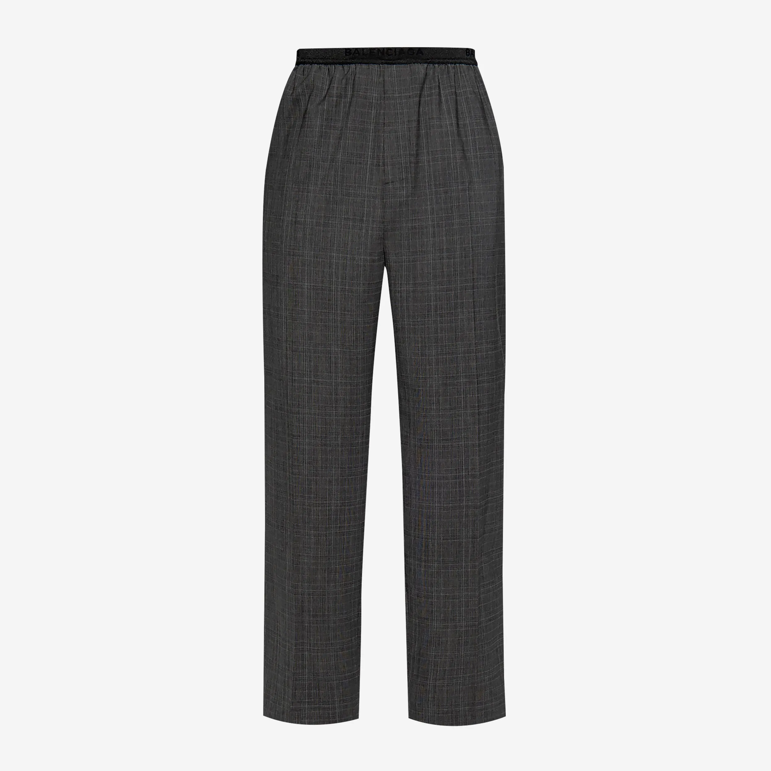 Balenciaga Elastic Waist Checked Trousers