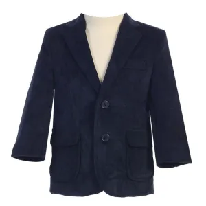 BIG BOYS NAVY TWO BUTTON CORDUROY EASTER BLAZER LITO 605