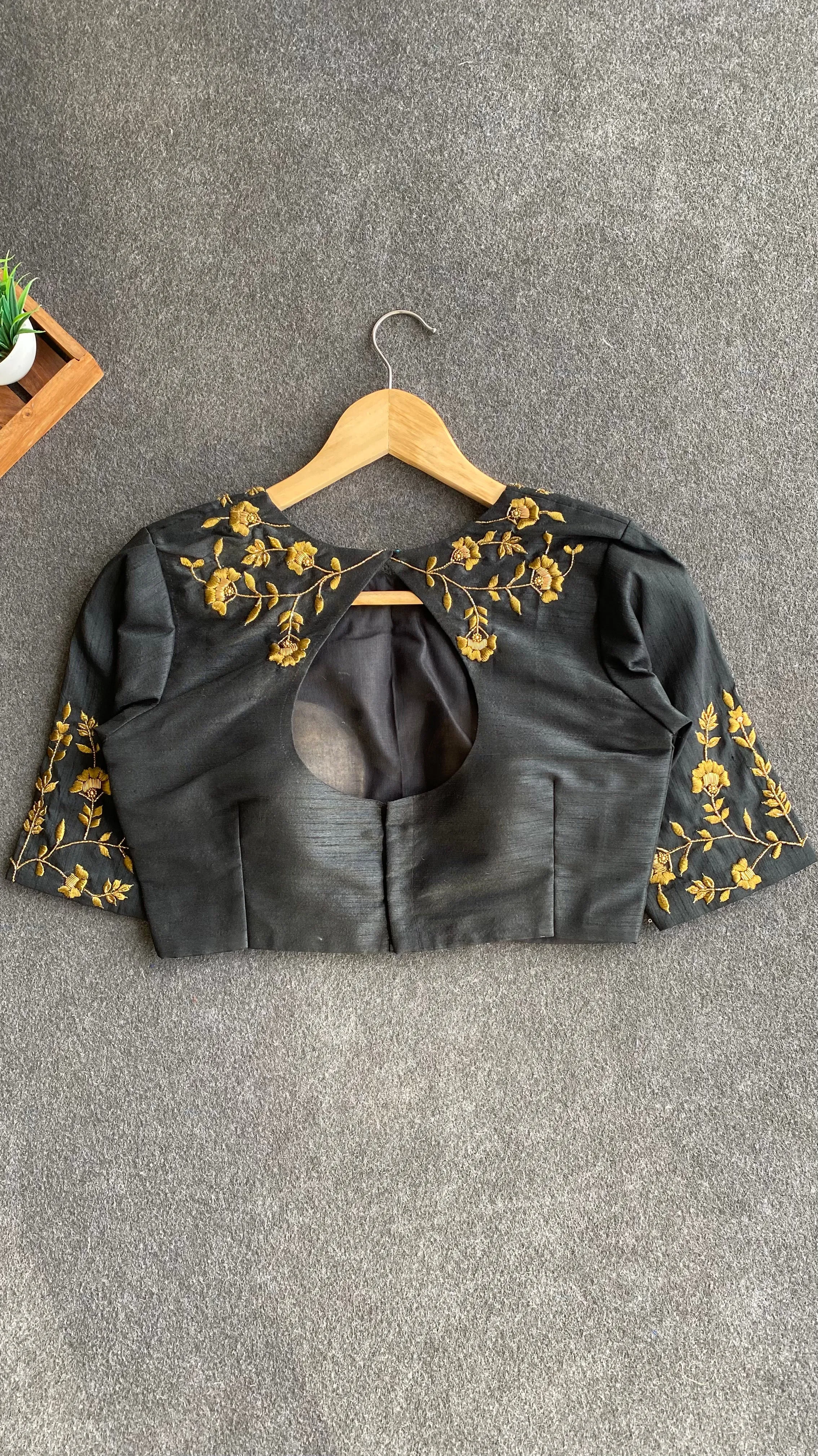 Black JEWEL front hand worked blouse (only blouse)