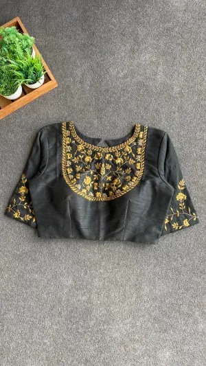 Black JEWEL front hand worked blouse (only blouse)