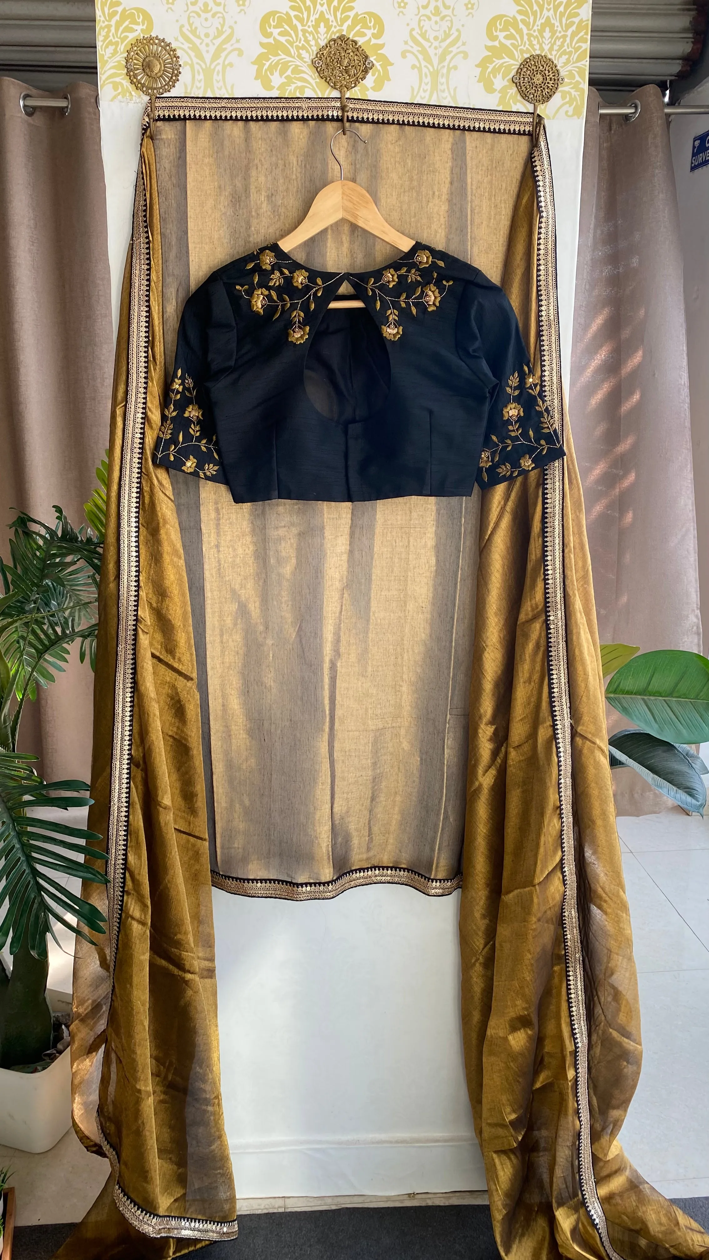 Black JEWEL front hand worked blouse (only blouse)