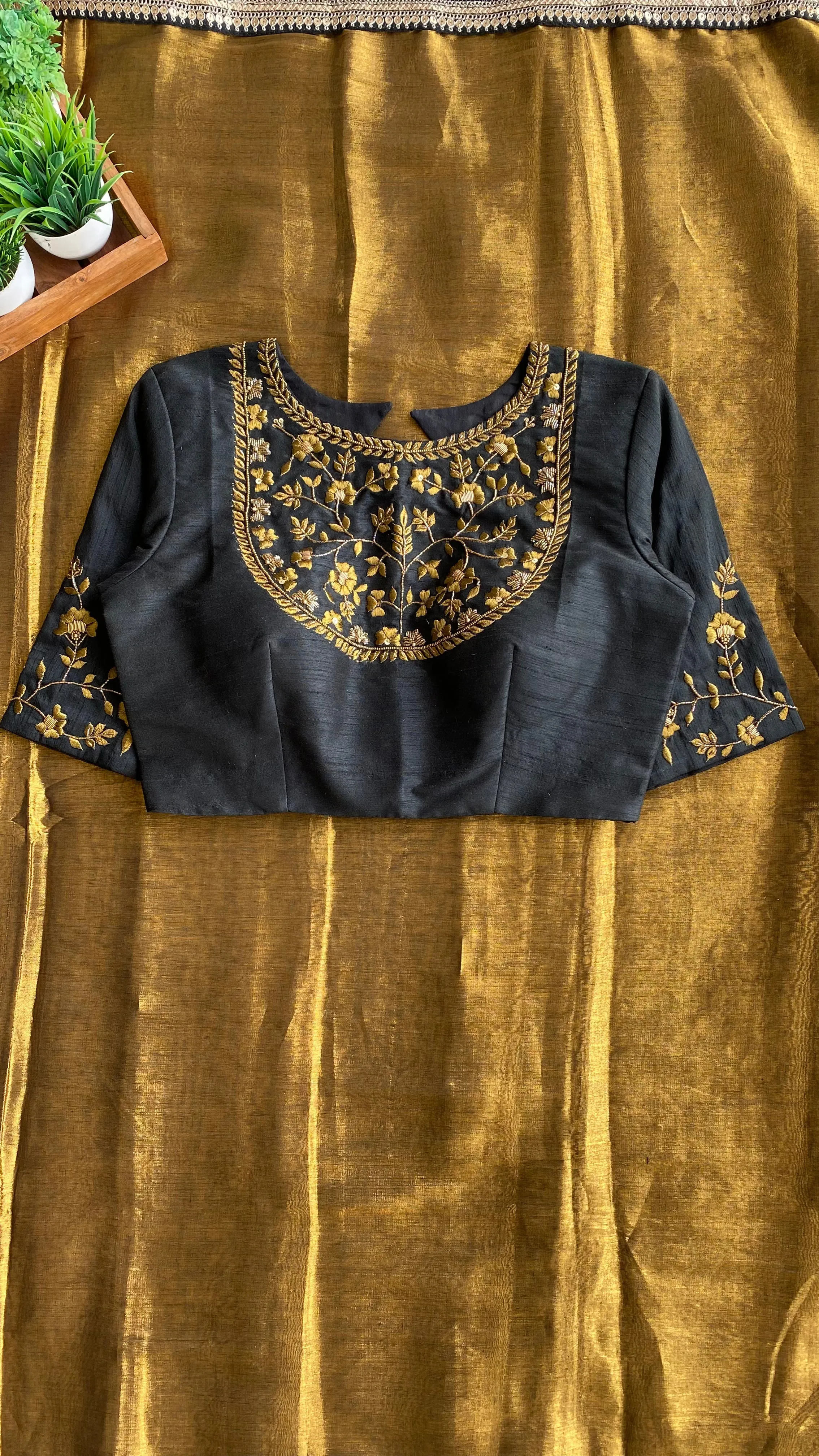 Black JEWEL front hand worked blouse (only blouse)