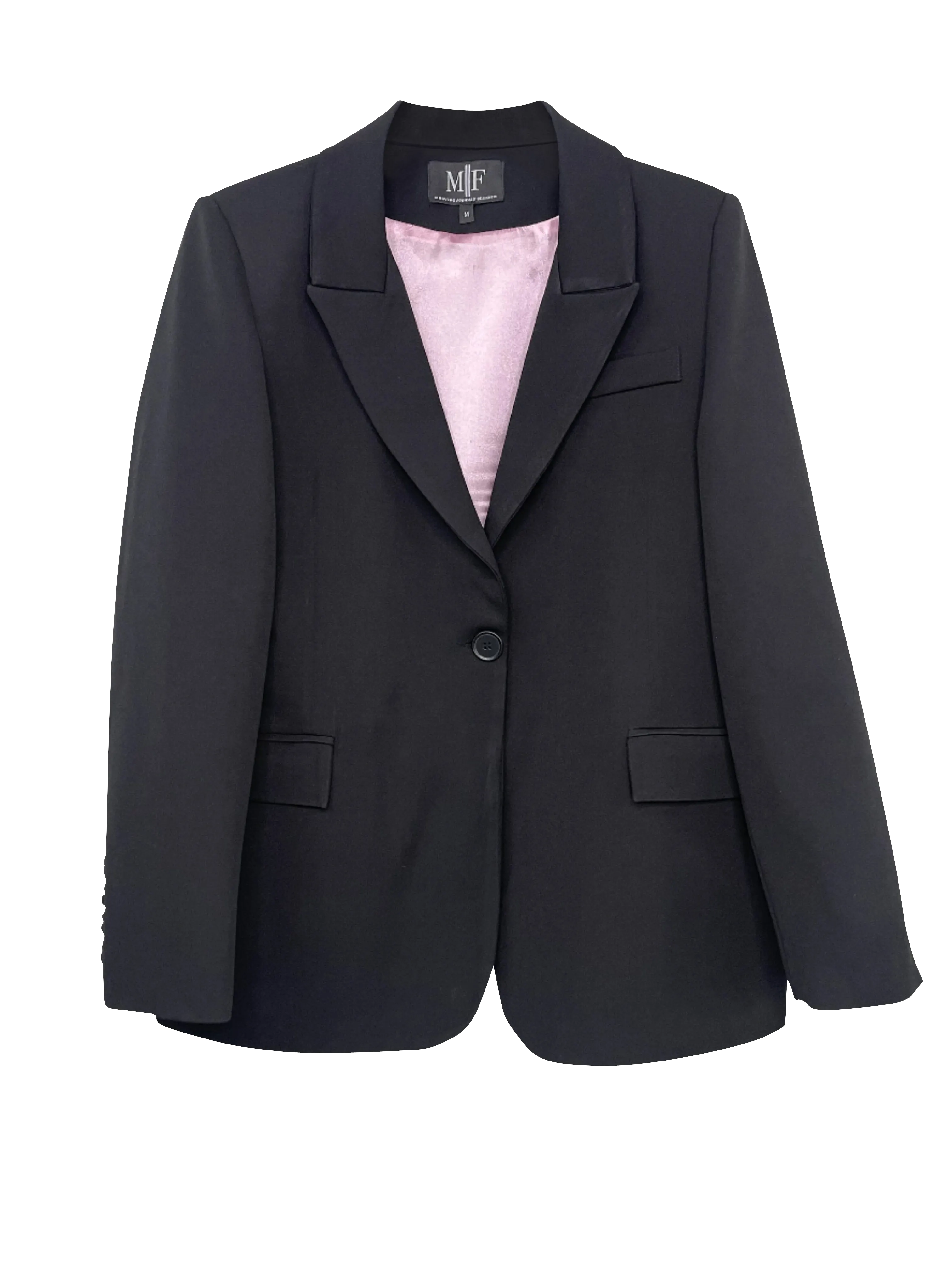 Blazer, Black w/ Pink Lining, Skull Flowers