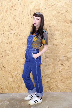 Blue Full Length Denim Dungarees