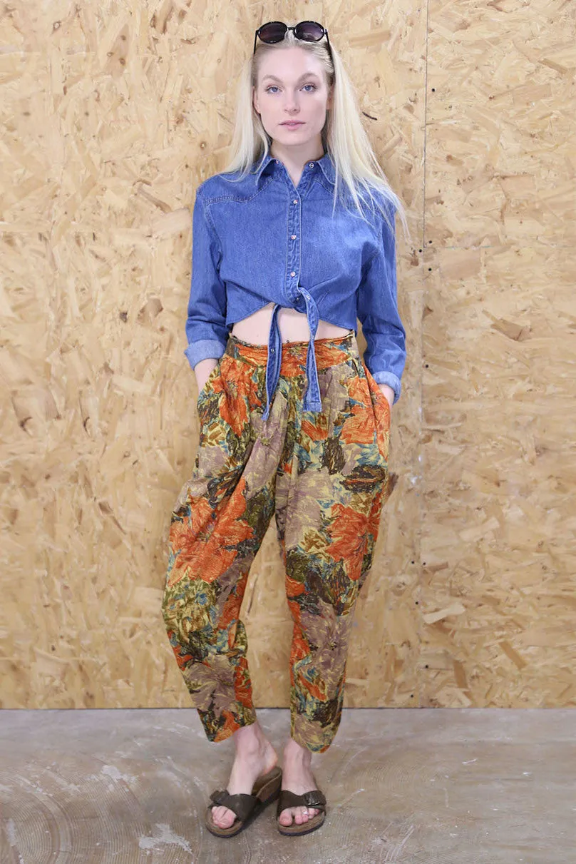 Bohemian Floral Print Harem Pants