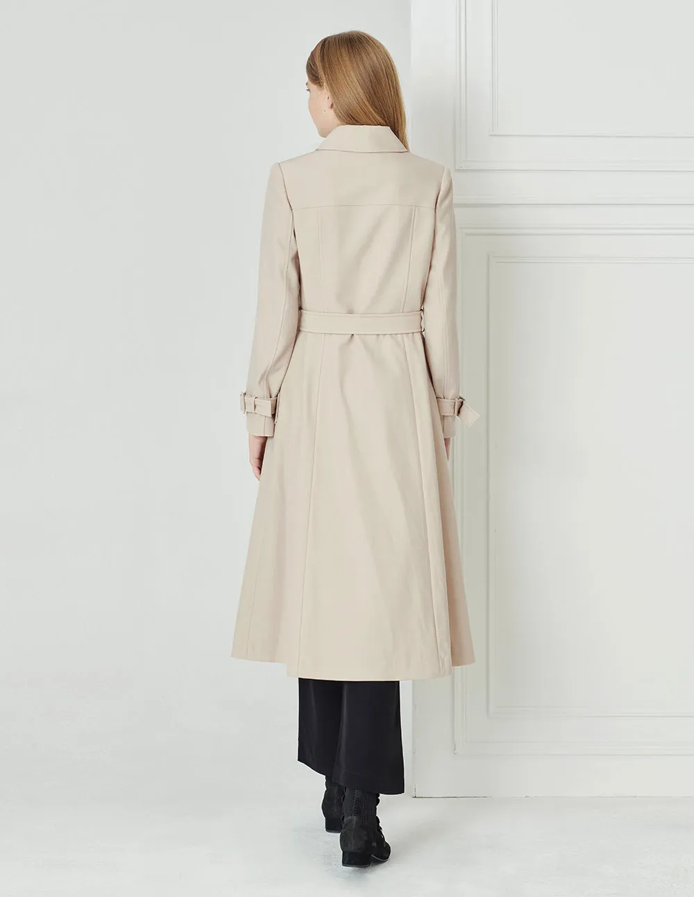 BORA AKSU Single-Breasted Lapel Wool Trench Coat