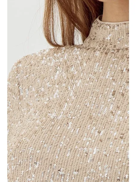 Cara High Neck Sequin Blouse