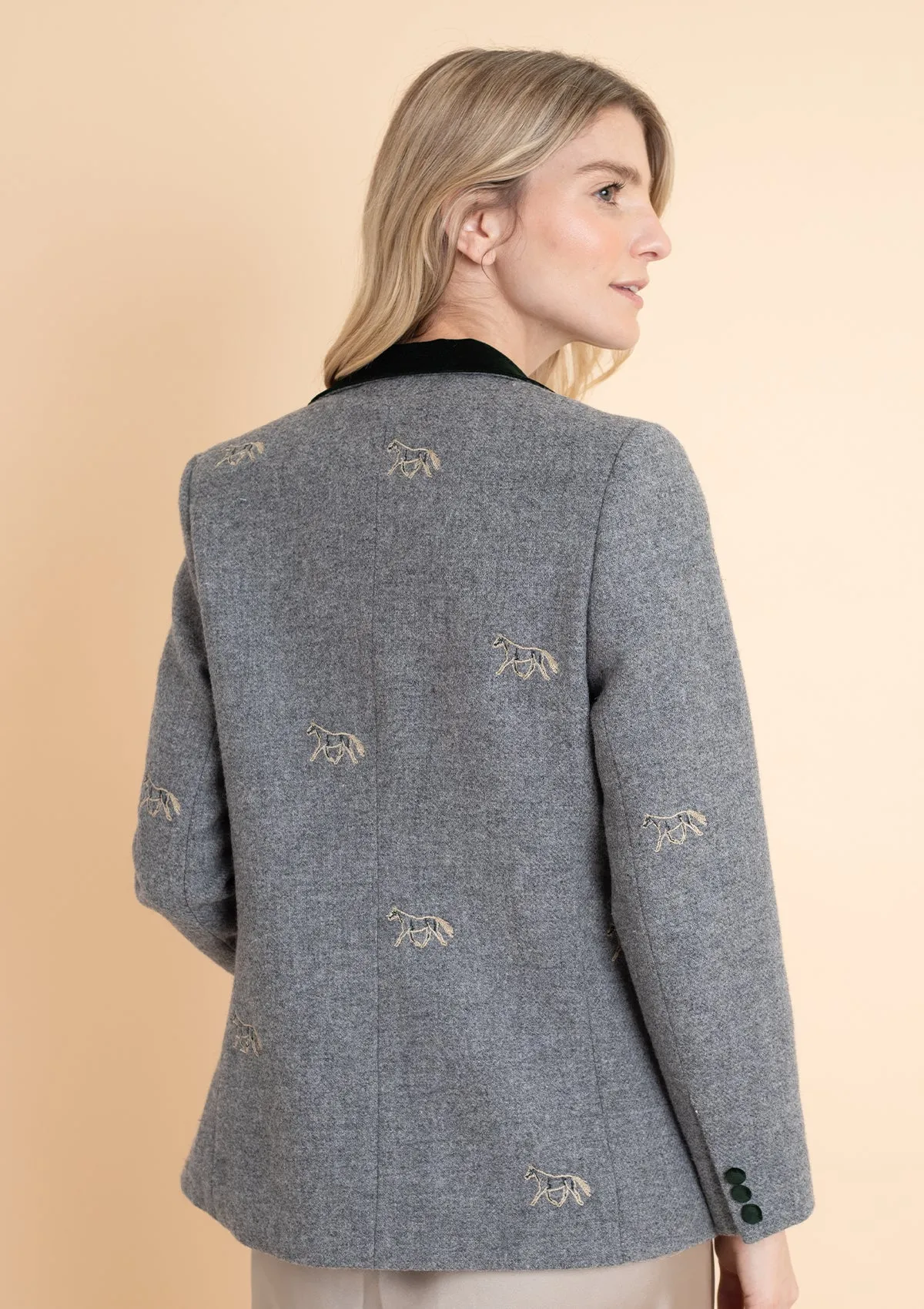 Cavaletti Embroidered Blazer | Grey