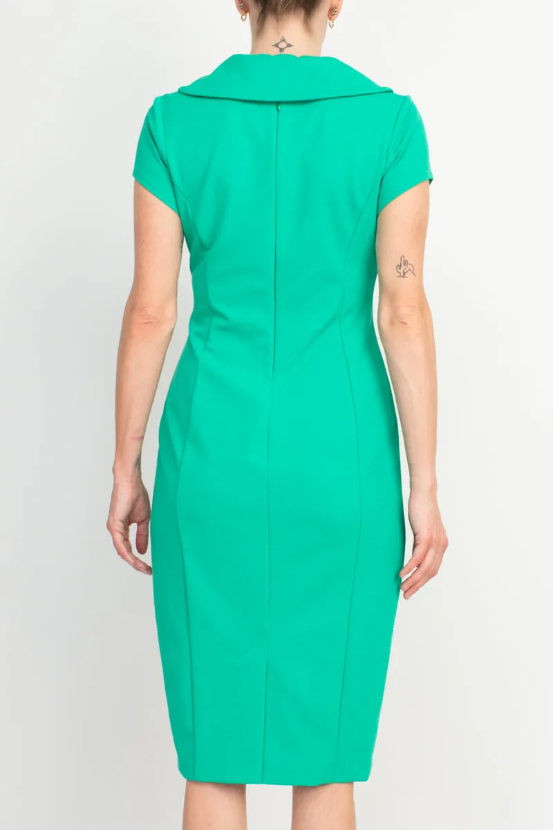 Connected Apparel Collared Sheath Dress