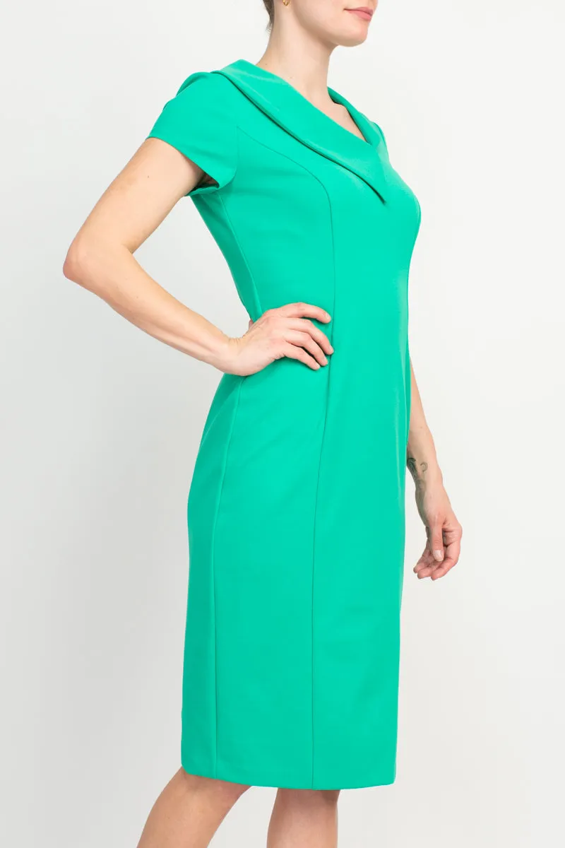 Connected Apparel Collared Sheath Dress