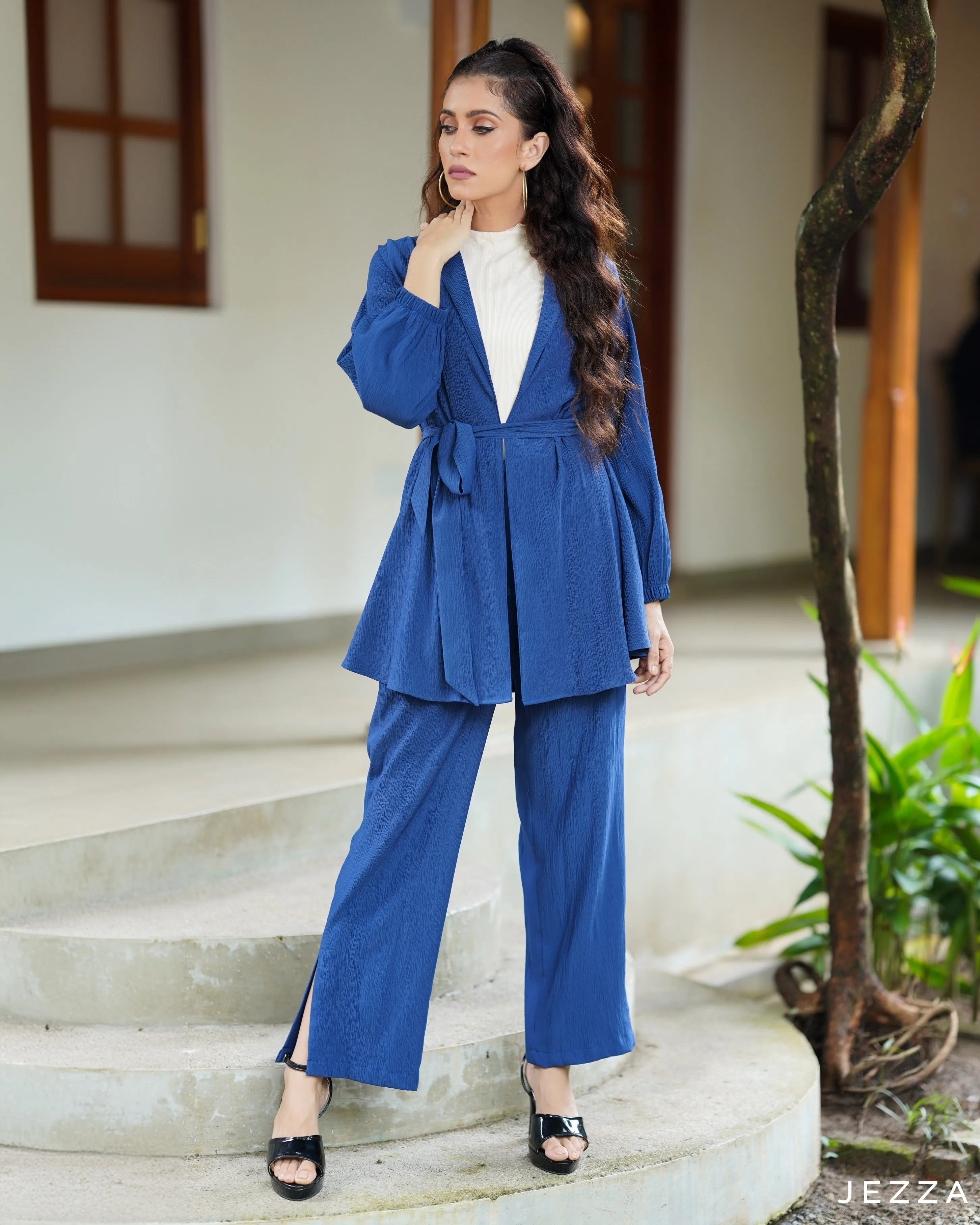 Crushed Polyester Jacket & Pant Set With Inner Top 56341/56351/59051