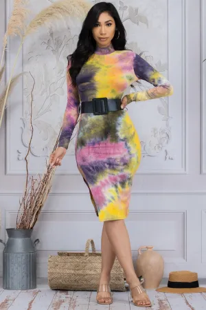 D3452 - TIE DYE MIDI DRESS