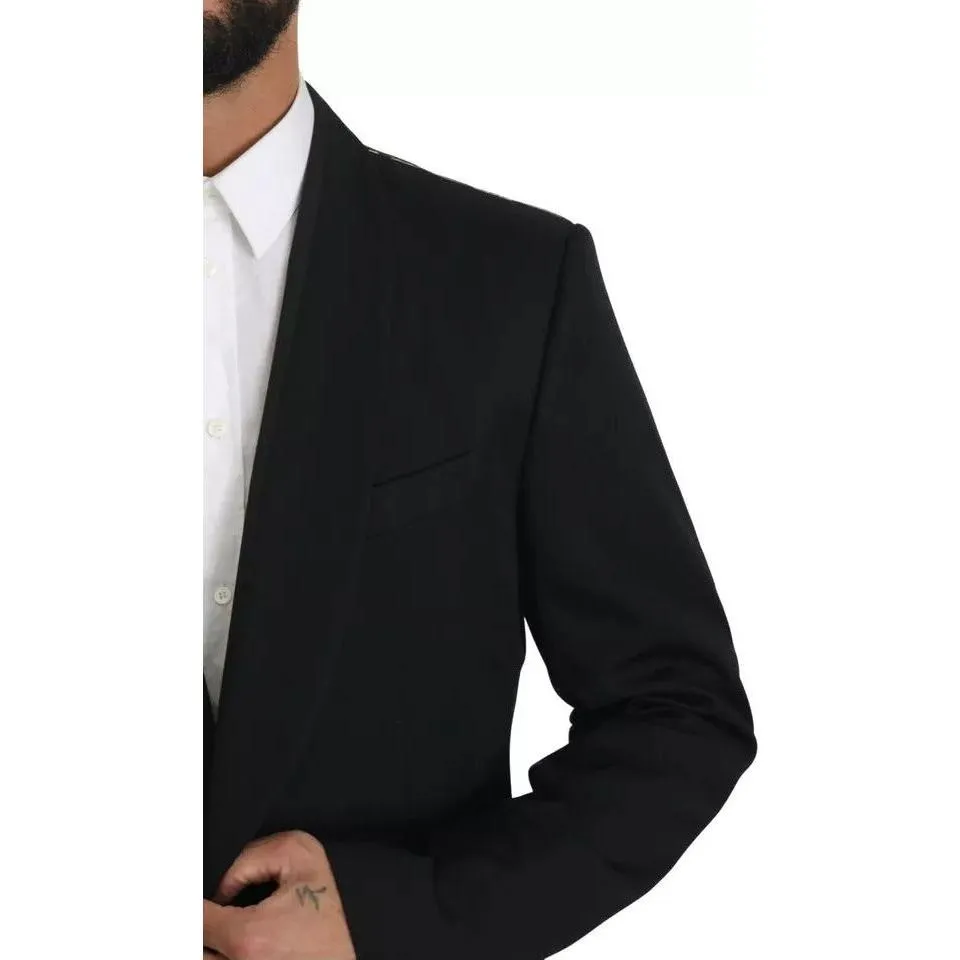 Dolce & Gabbana Black Single Breasted Formal Coat Blazer