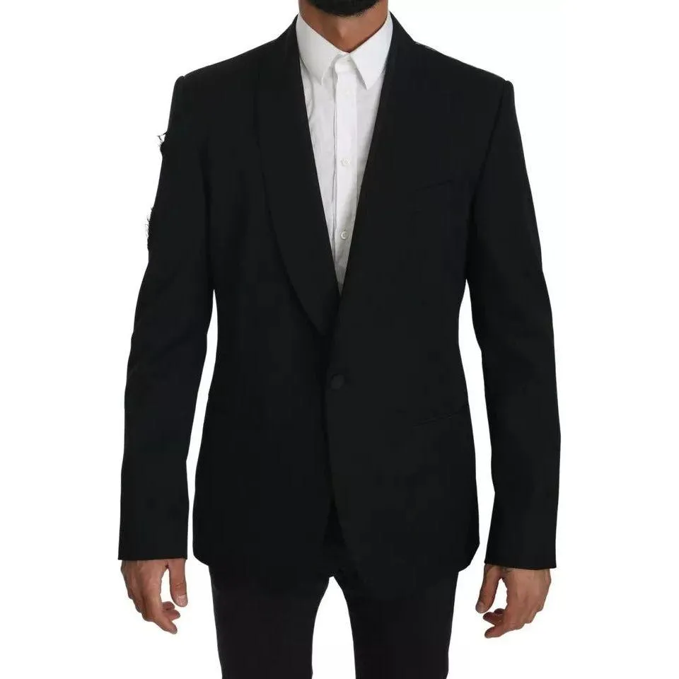 Dolce & Gabbana Black Single Breasted Formal Coat Blazer