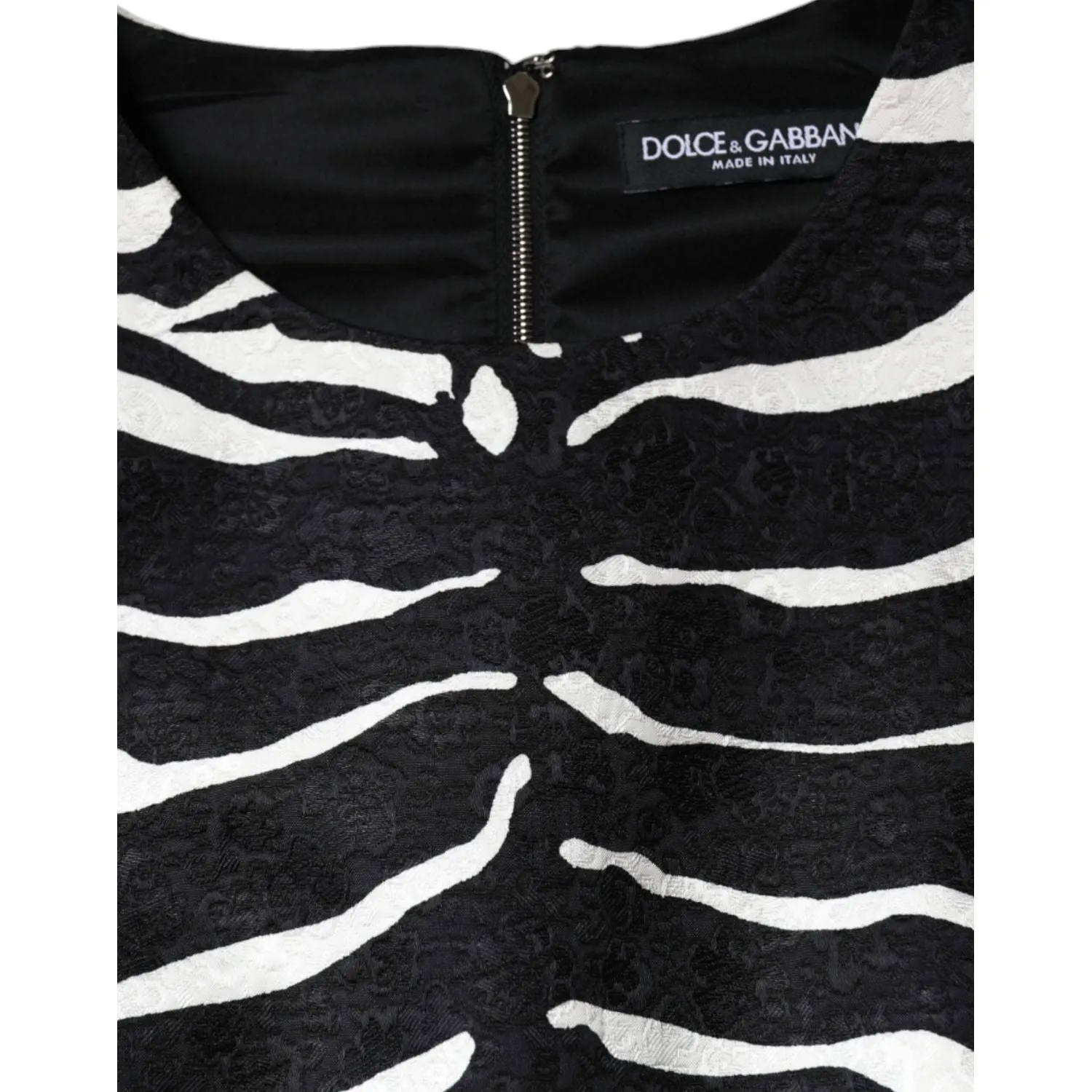 Dolce & Gabbana Black White Zebra A-line Sheath Mini Dress