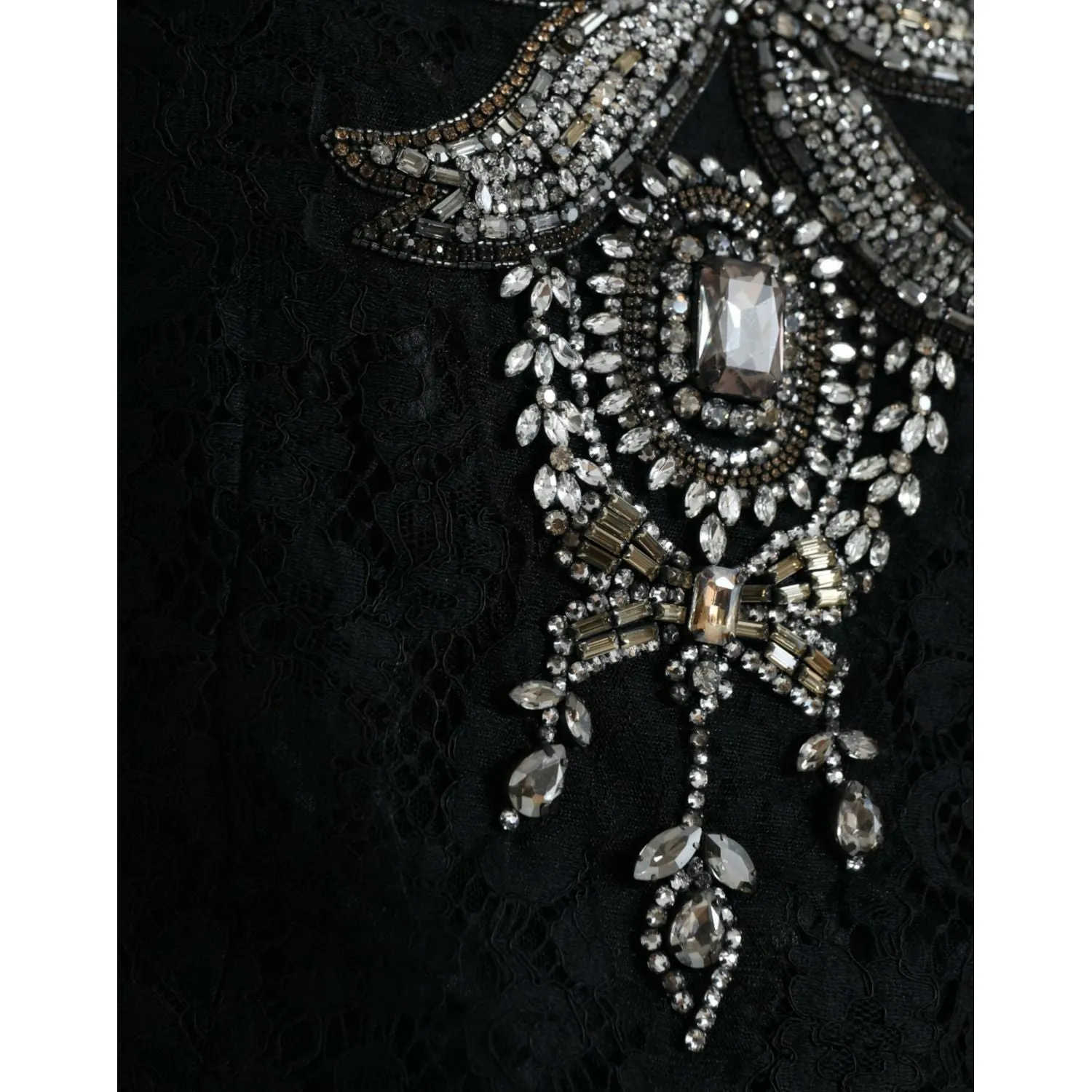 Dolce & Gabbana Elegant Crystal-Embellished Sheath Dress