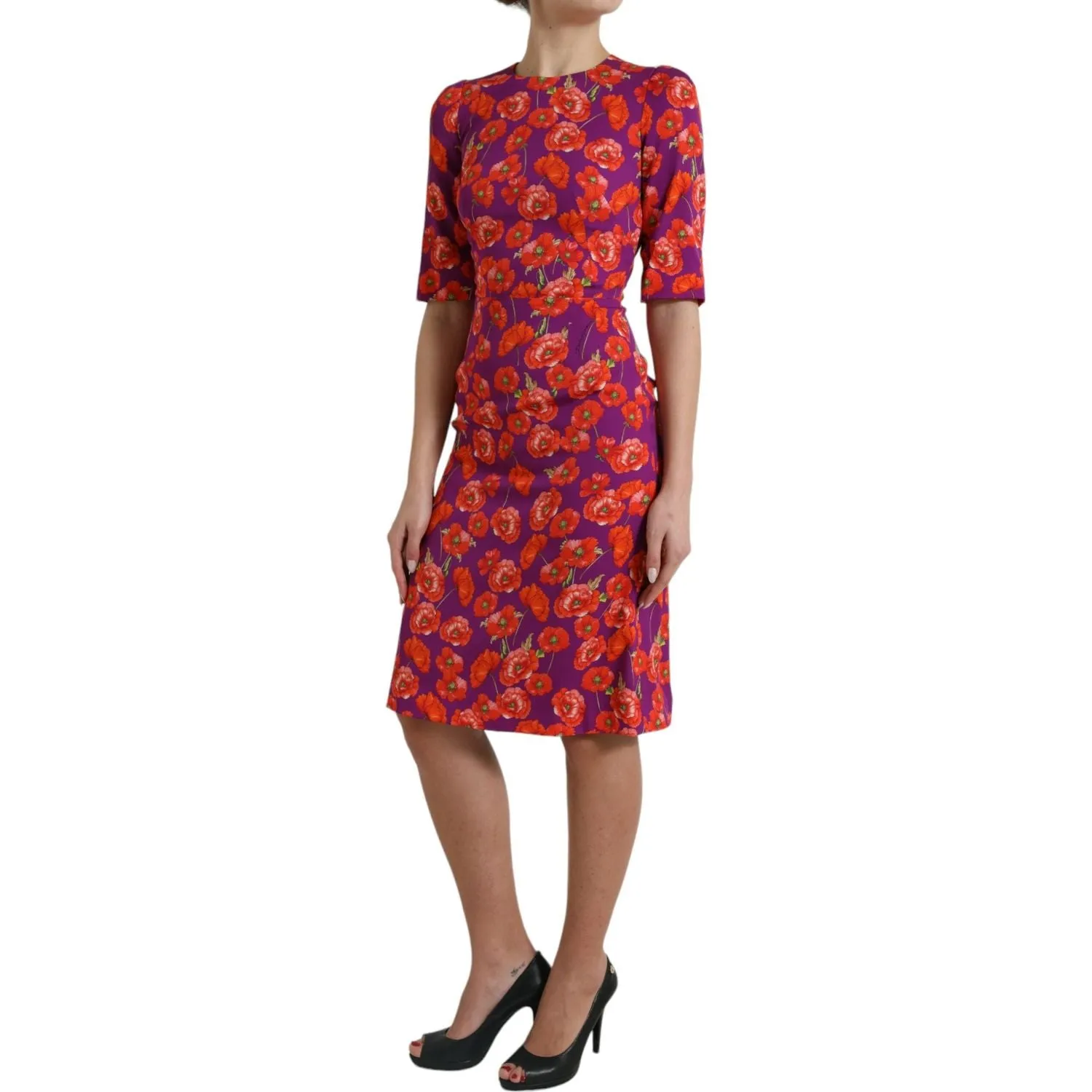 Dolce & Gabbana Vibrant Floral Silk Charmeuse Dress