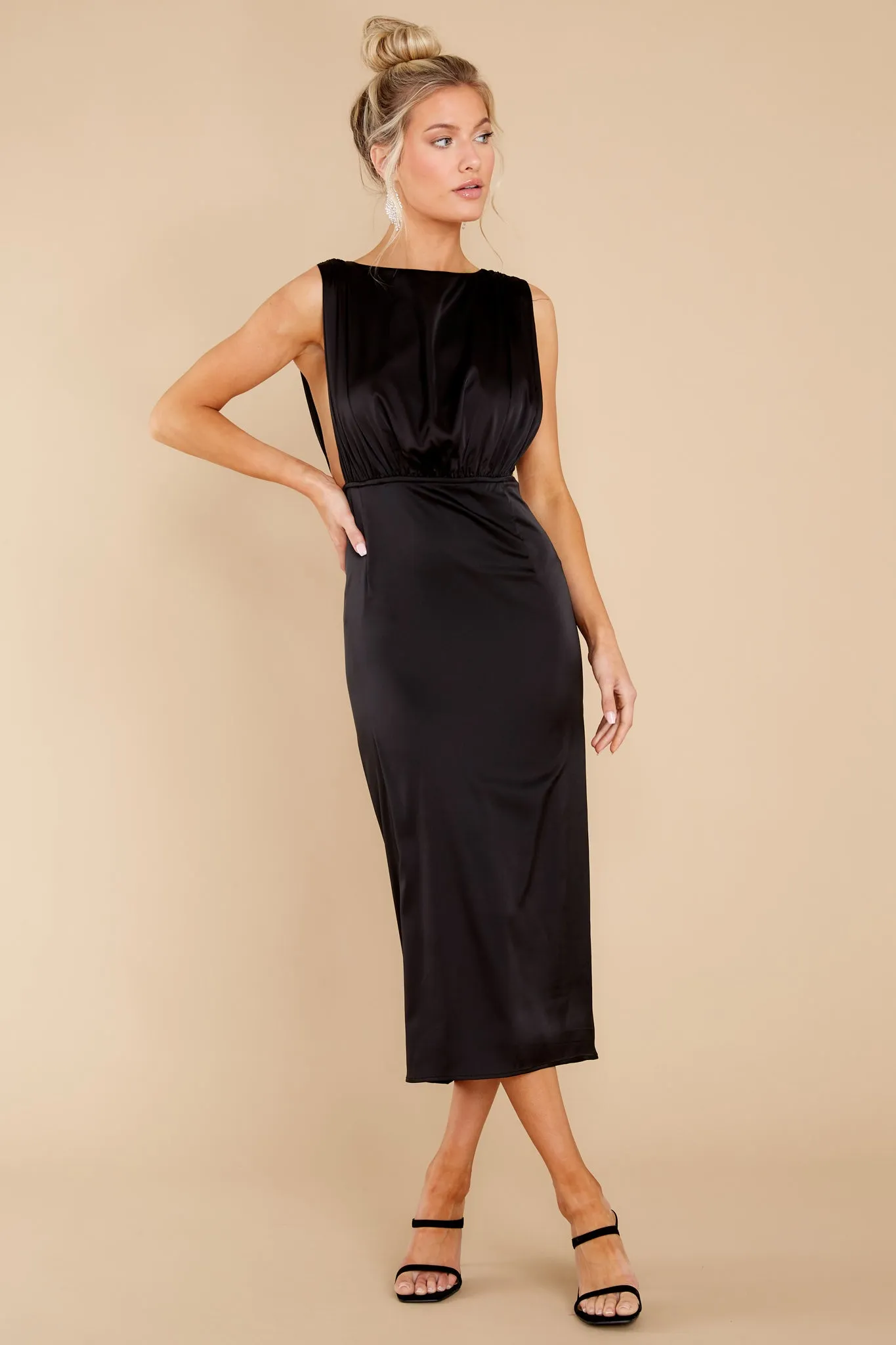 Elegant Nights Black Midi Dress