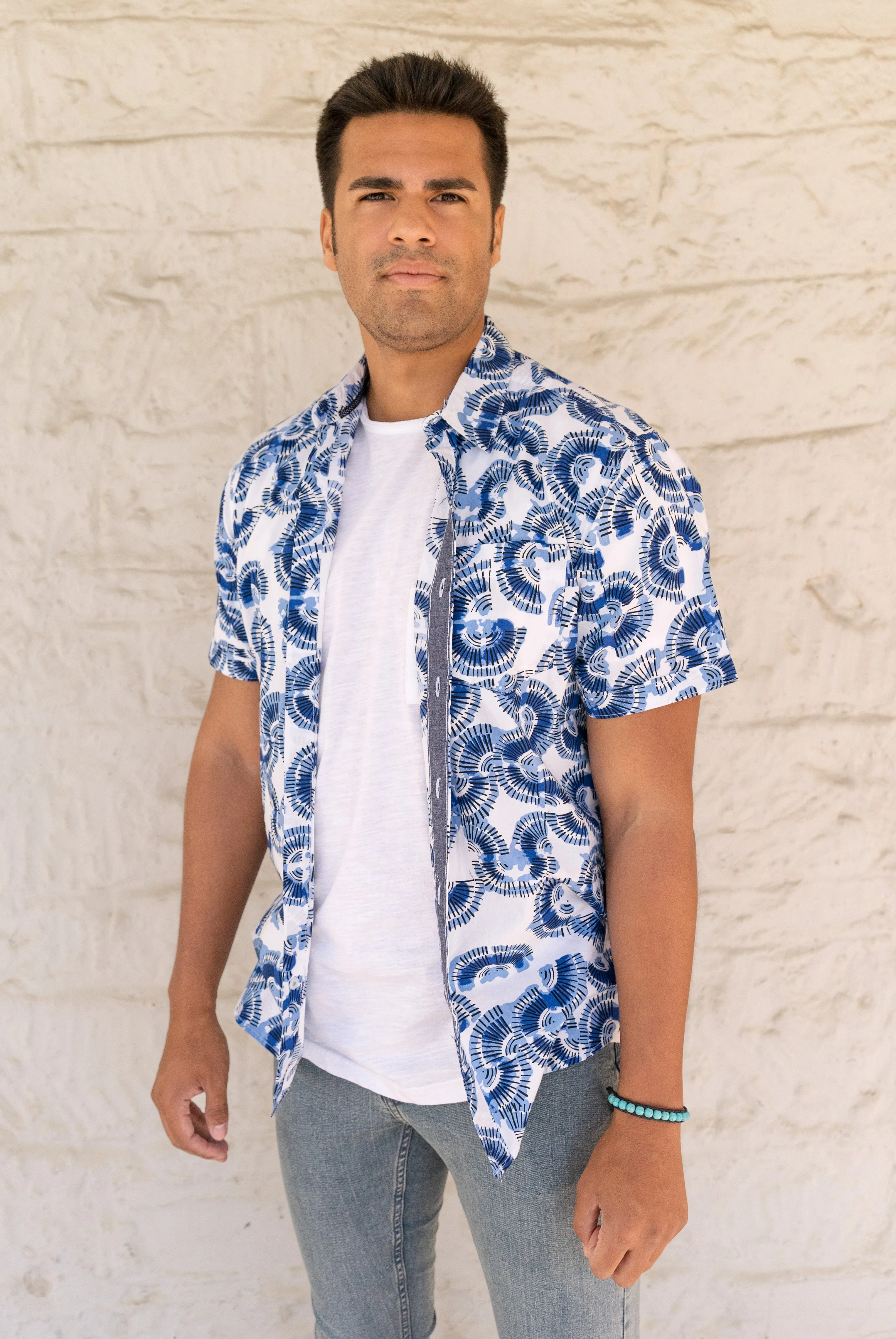 Fanned Out Print Poplin Shirt