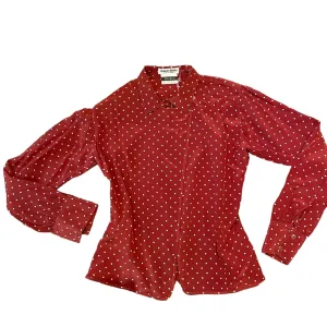 Giorgio Armani rust polka dot blouse