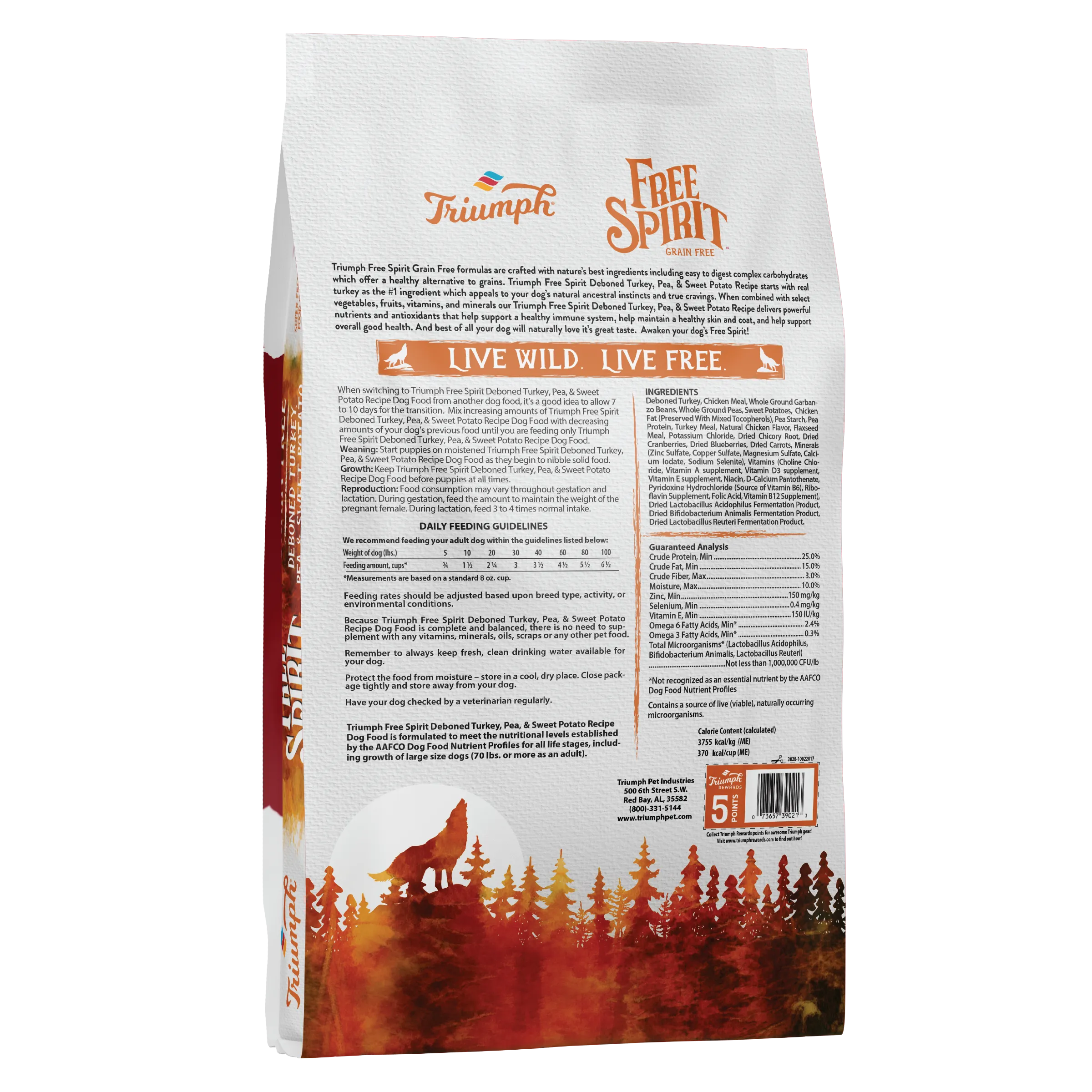 Grain Free Turkey, Pea, & Sweet Potato Dog Food | 3 LB, 14 LB, 26 LB | Triumph