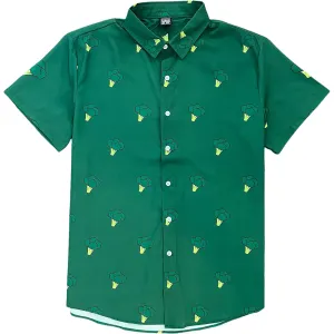 Green Broccoli Men’s Short Sleeve Button Down Shirt