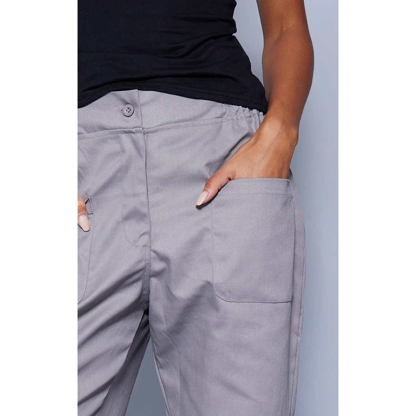 Grey Cargo Straight Leg Trousers