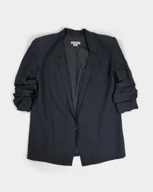 Helmut Lang Wrinkled Sleeves Black Blazer Made in USA 1990's