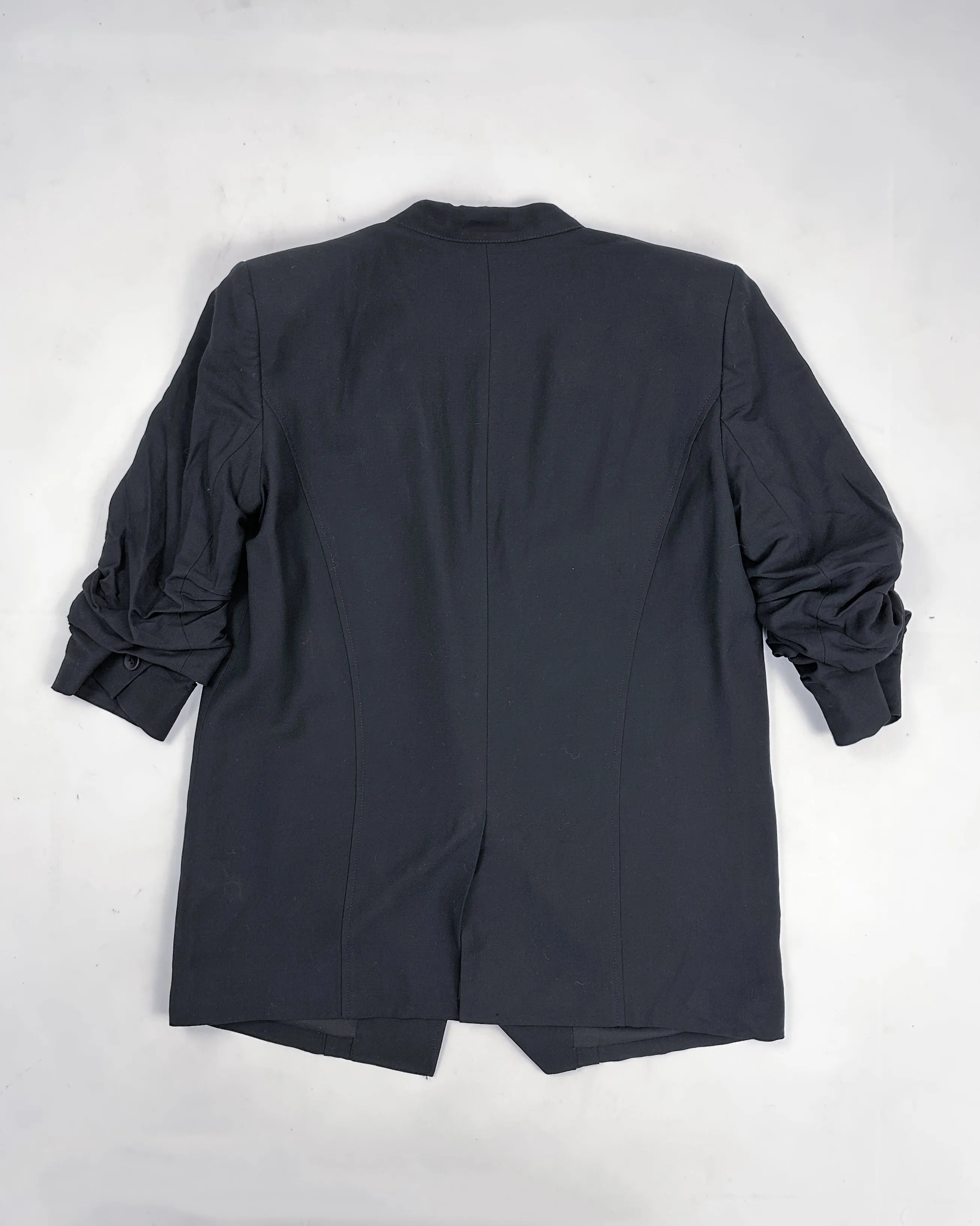 Helmut Lang Wrinkled Sleeves Black Blazer Made in USA 1990's