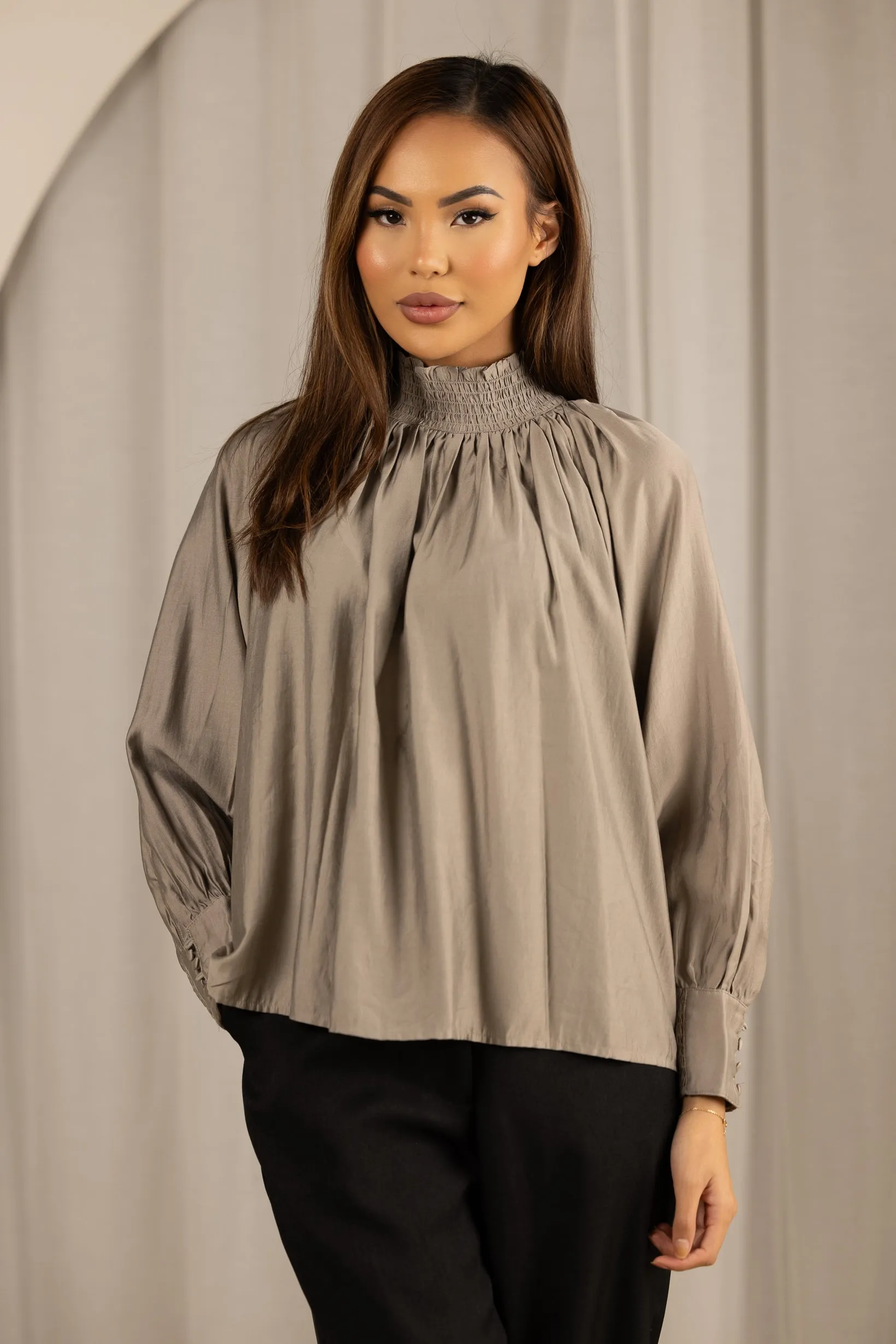 High Neck Detailed Blouse