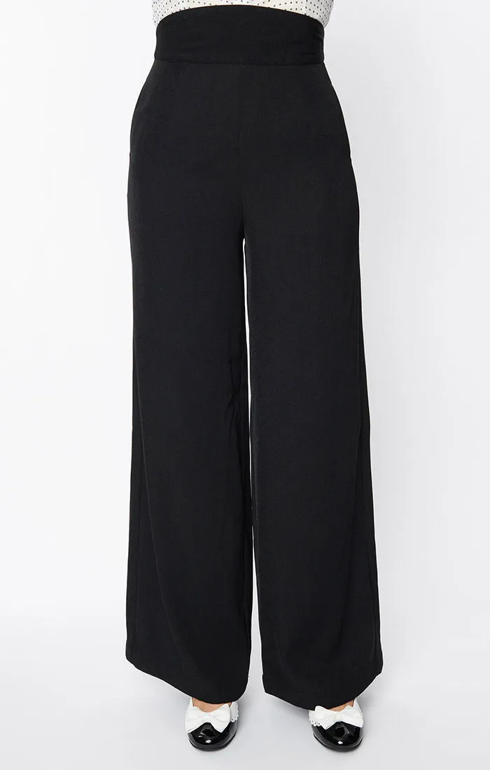 High Waist Wide Leg Trousers by Unique Vintage