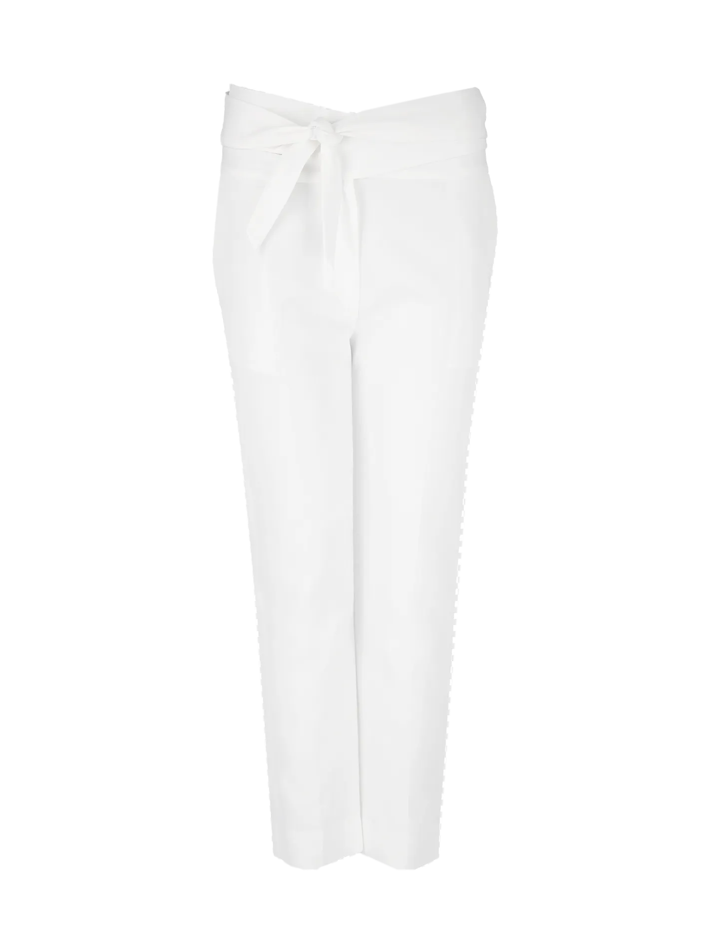 high-waisted belted trousers