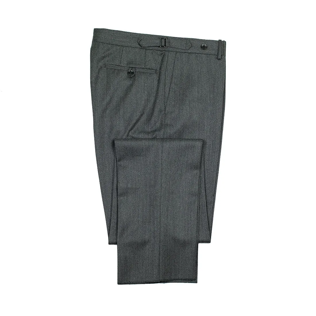 Higher-rise grey melange cavalry twill wool trousers (restock)