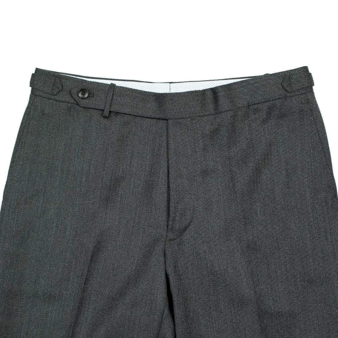 Higher-rise grey melange cavalry twill wool trousers (restock)