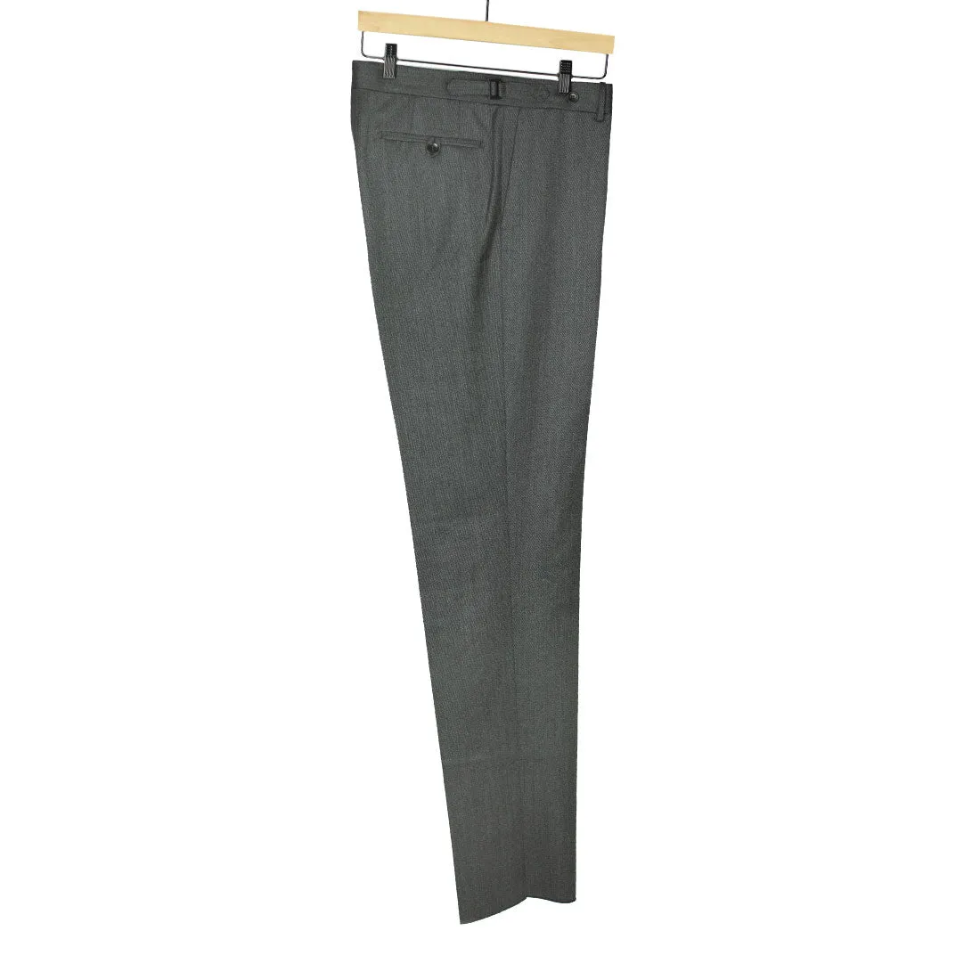 Higher-rise grey melange cavalry twill wool trousers (restock)