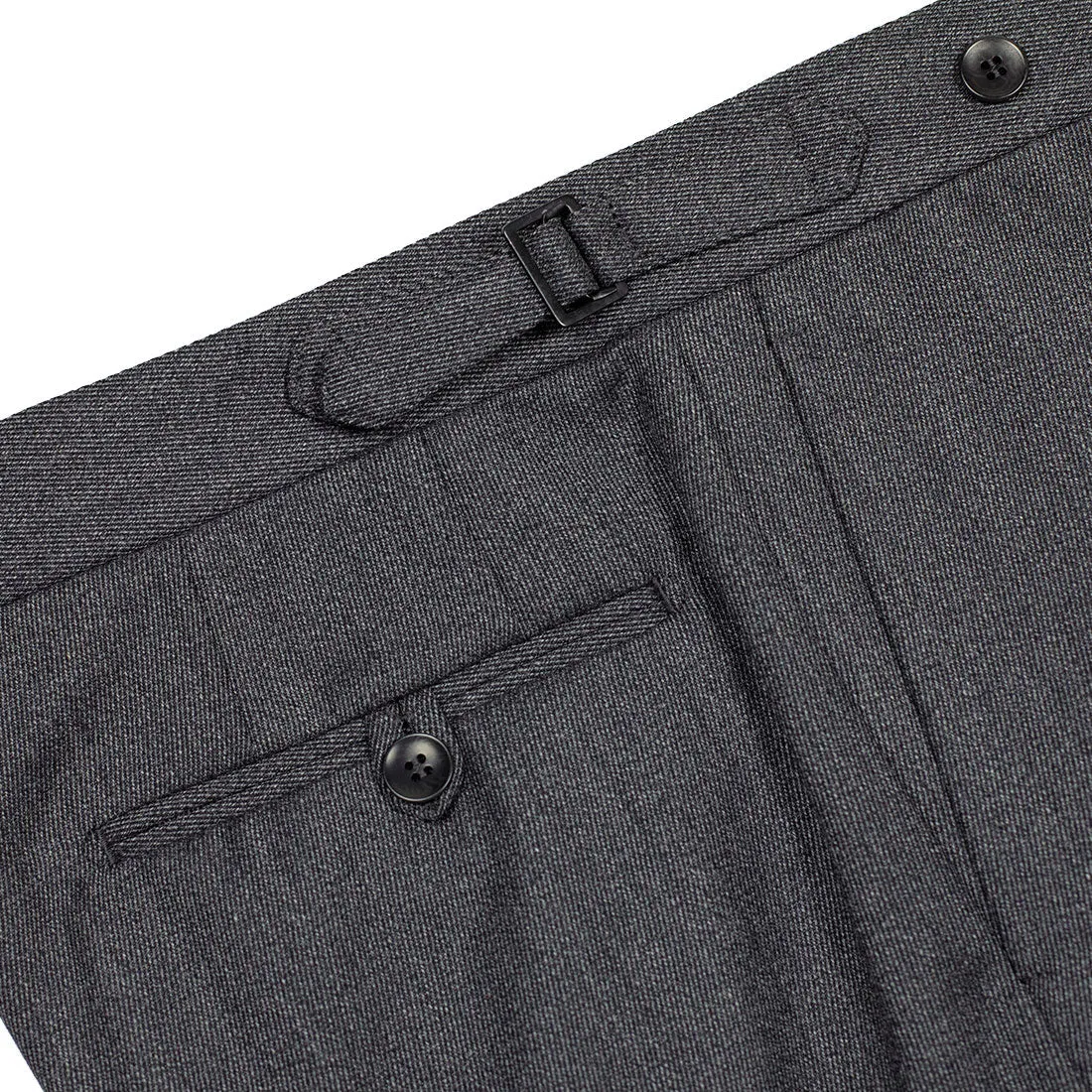 Higher-rise grey melange cavalry twill wool trousers (restock)