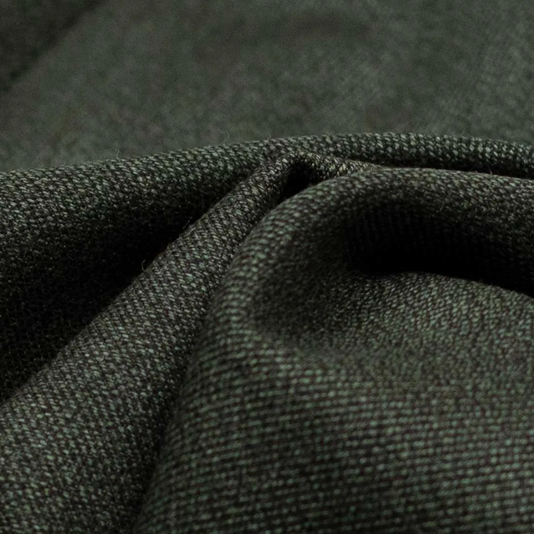 Higher-rise Olive Green Melange cavalry twill wool trousers (restock)