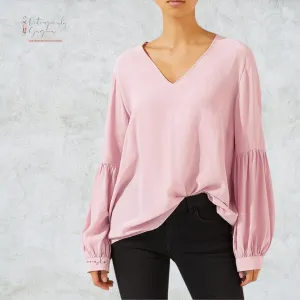 Jigsaw Bishop Sleeve Top, Pink Orchid UK 8  US 4 EU 36