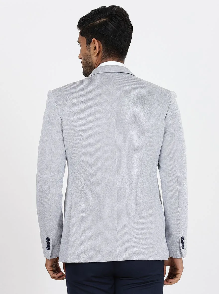 Light Blue Solid Regular Fit Blazer | JB Studio