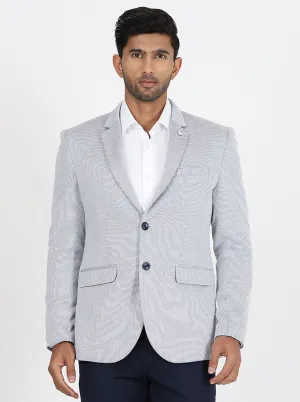 Light Blue Solid Regular Fit Blazer | JB Studio