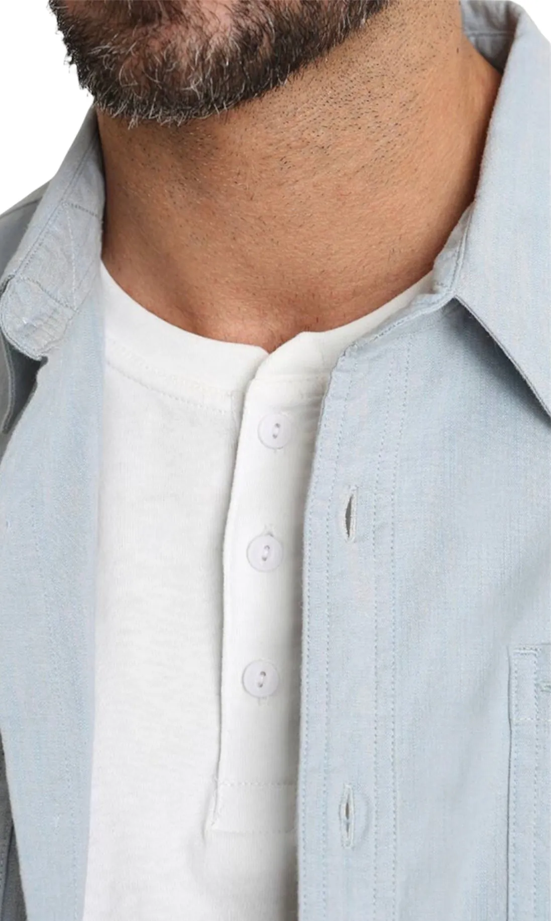 Light Blue Stretch Chambray Shirt