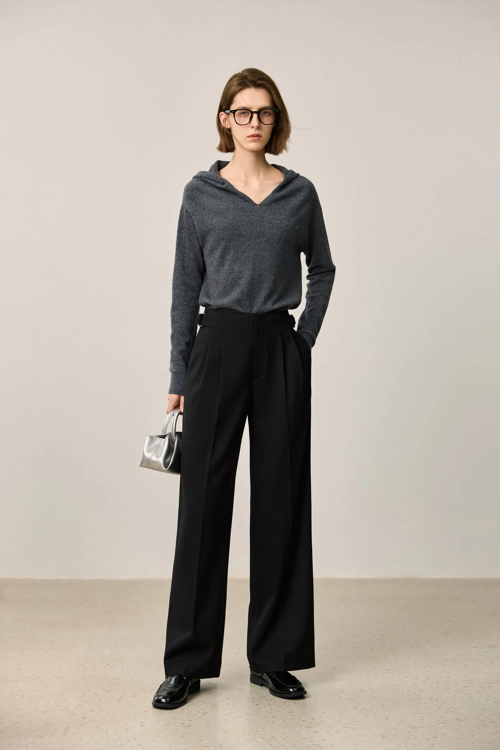 LILY Classic Black Wide-Leg Work Pants