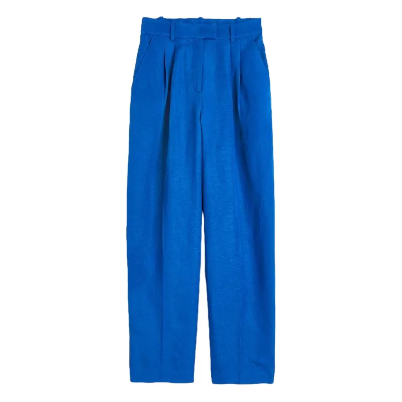 Linen trousers H&M, blue