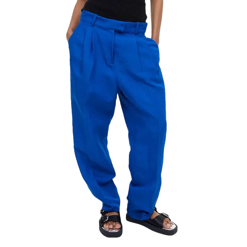 Linen trousers H&M, blue